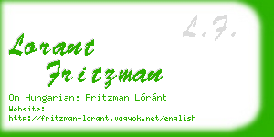 lorant fritzman business card